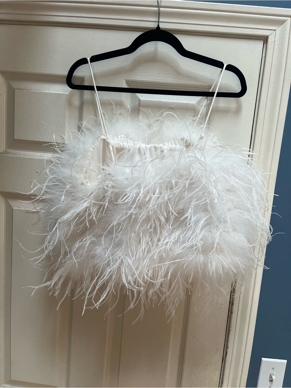 Banana Republic Ostrich Feather White Crop Top - Picture 3 of 4